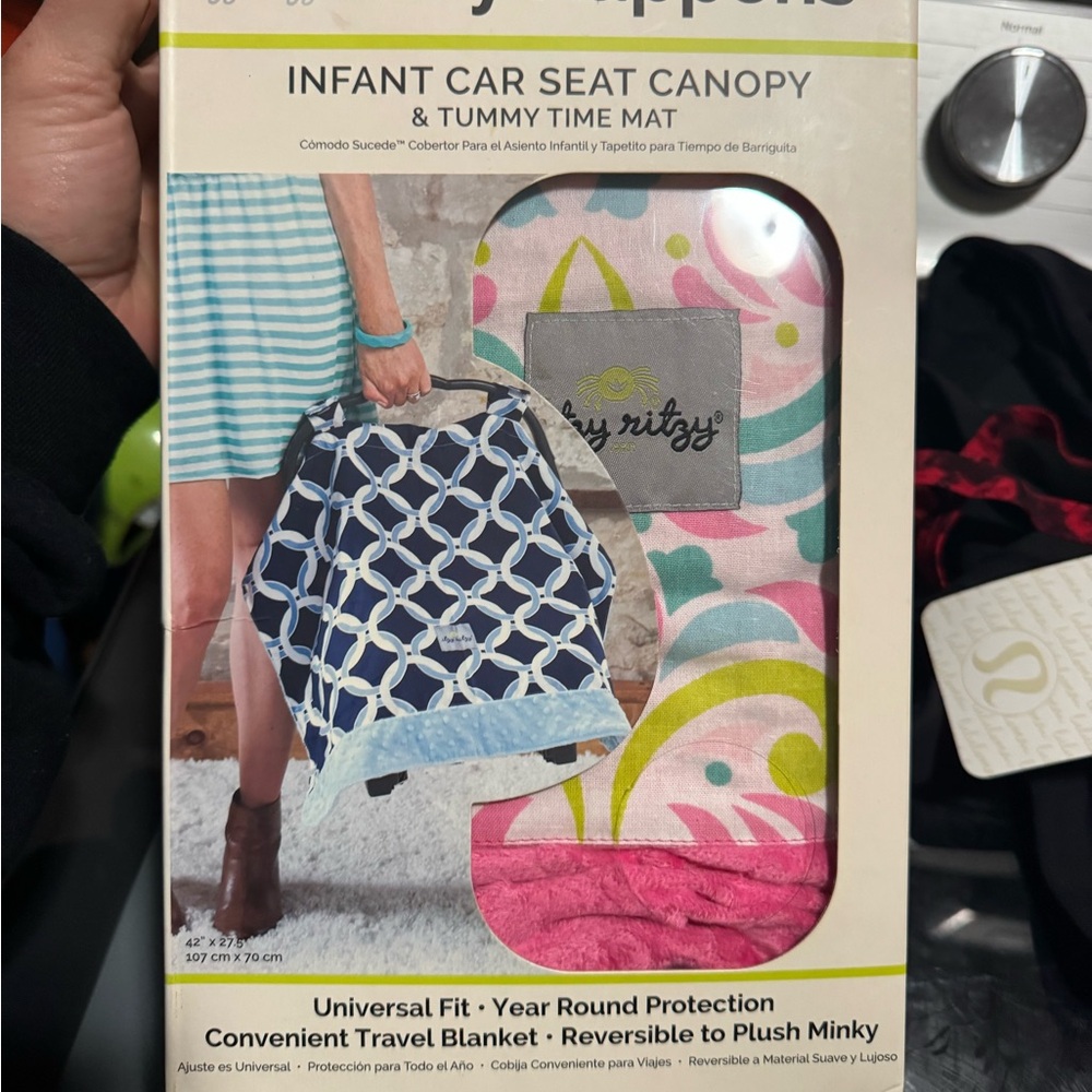 Itzy Ritzy Infant Car Seat Canopy and Tummy Time Mat
